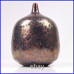 Art Pottery High Fired Vase Maker's Marked Mid Century Studio Pottery h14cm