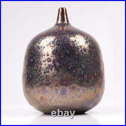 Art Pottery High Fired Vase Maker's Marked Mid Century Studio Pottery h14cm