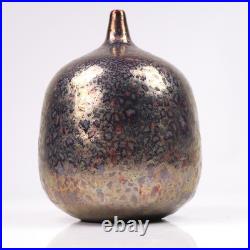 Art Pottery High Fired Vase Maker's Marked Mid Century Studio Pottery h14cm