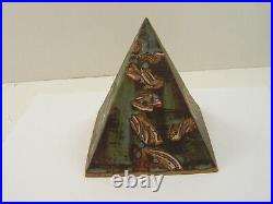 Artist Signed Studio Pottery Stoneware Pyramid Sculpture Ann Fung