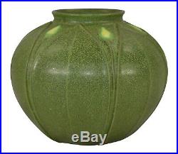 Arts and Clay Company Jemerick Pottery Matte Green Yellow Bud Bulbous Vase