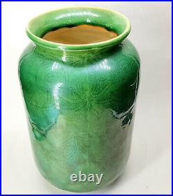 Arts and Crafts Studio pottery Green Glaze Ceramic Vase