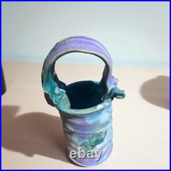Ashley Howard Studio Pottery Handmade Bucket Vase. Signed Ashley Howard Studio Pottery Handmade Bucket Vase. Signed