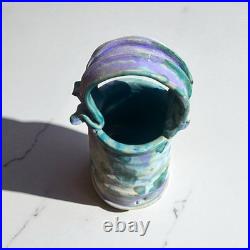 Ashley Howard Studio Pottery Handmade Bucket Vase. Signed Ashley Howard Studio Pottery Handmade Bucket Vase. Signed