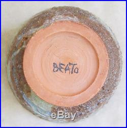 BEATRICE WOOD (BEATO) Signed Original Volcanic Glazed Pottery Footed Vase