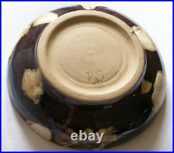 BS England Studio Art Pottery English Charger honeycomb brown ceramic bowl vgc