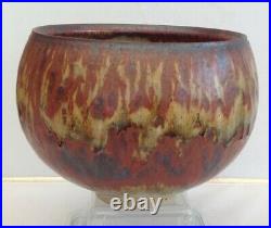 Barbara Cass-(wolstencroft) Arden-1921-92-copper Red Glazed Bowl Studio. Signed