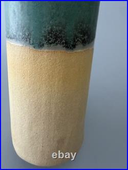 Barbara Dowling Sculptural Studio Pottery Vase Signed BD Abstract Modernist Form