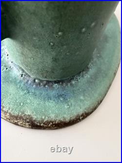 Barbara Dowling Sculptural Studio Pottery Vase Signed BD Abstract Modernist Form