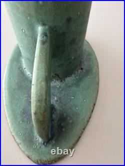 Barbara Dowling Sculptural Studio Pottery Vase Signed BD Abstract Modernist Form