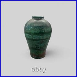 Beautiful Abdo Nagi Mottled Turquoise Raku Studio Pottery Vase