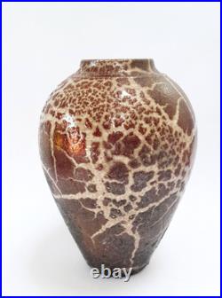 Beautiful Bruce Chivers Lustre Raku Glaze Studio Art Pottery 6.4 Vase
