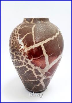 Beautiful Bruce Chivers Lustre Raku Glaze Studio Art Pottery 6.4 Vase
