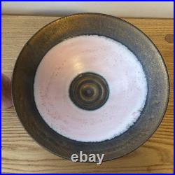 Beautiful Martin Silber Studio Pottery Bowl And Vase Pink Bronze Lucie Rie Style