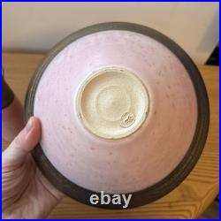 Beautiful Martin Silber Studio Pottery Bowl And Vase Pink Bronze Lucie Rie Style