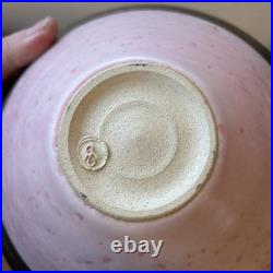 Beautiful Martin Silber Studio Pottery Bowl And Vase Pink Bronze Lucie Rie Style