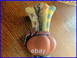 Beautiful Rare Hand Painted Mackenzie Childs Lamp Finial Flower Bud Vase 1999