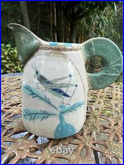 Beautiful Whimsical JILL FANSHAWE KATO Grasshopper Jug Studio Art Pottery Beautiful Whimsical JILL FANSHAWE KATO Grasshopper Jug Studio Art Pottery