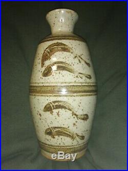 Bernard Leach Leaping Salmon Studio Pottery Bottle Vase