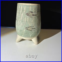 Bernard Moss Mevagissey Tripod Vase Studio Pottery