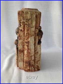 Bernard Rooke MCM Brutalist studio pottery sculpture vase - 10 1/4 inches high