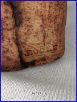 Bernard Rooke MCM Brutalist studio pottery sculpture vase - 10 1/4 inches high