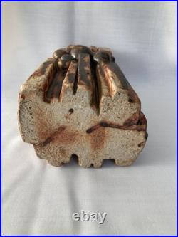 Bernard Rooke MCM Brutalist studio pottery sculpture vase - 10 1/4 inches high