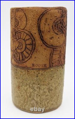 Bernard Rooke Studio Stoneware Pottery Fossil Vase 20th Century Bernard Rooke Studio Stoneware Pottery Fossil Vase 20th Century