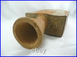 Betty Feves Studio Pottery Stylized Slab Vessel Ceramic Bud Vase Sculpture PNW