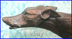 Big Running Lurcher Greyhound Dogs Bronze Signed by Sculptor Brian Andrew 1 OF 3