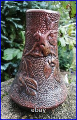 Booth & Co Rare Delhi Ware Bretby Studio Pottery Vase Marked 2100 Monkey's