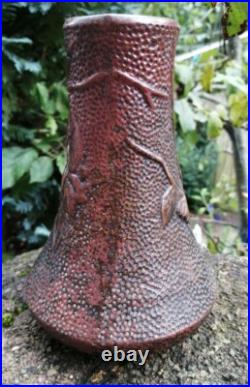 Booth & Co Rare Delhi Ware Bretby Studio Pottery Vase Marked 2100 Monkey's