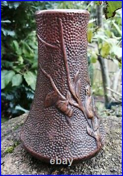 Booth & Co Rare Delhi Ware Bretby Studio Pottery Vase Marked 2100 Monkey's