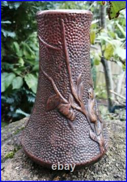 Booth & Co Rare Delhi Ware Bretby Studio Pottery Vase Marked 2100 Monkey's