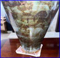 Brian Dickenson Large Studio Pottery Vase Insect Design Brian Dickenson Large Studio Pottery Vase Insect Design