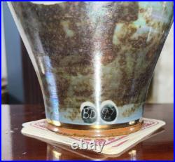 Brian Dickenson Large Studio Pottery Vase Insect Design Brian Dickenson Large Studio Pottery Vase Insect Design