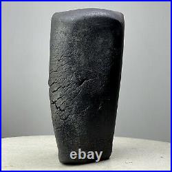 Brutalist Raku Stoneware Vessel by Geraldine Shapiro (ca. 1970)