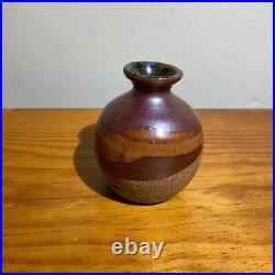 Byron Temple Vintage Studio Art Pottery Multi Brown Vase