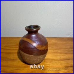 Byron Temple Vintage Studio Art Pottery Multi Brown Vase