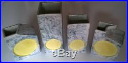 CARN POTTERY HISTORY A SET OF 4 VERY VERY RARE YELLOW SPOT VASES 1980s