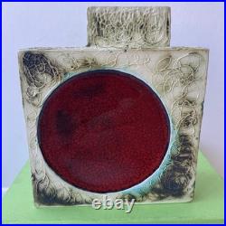 CARN POTTERY RED SPOT CHIMNEY VASE SIGNED by JOHN BEUSMAN RARE EX. CON
