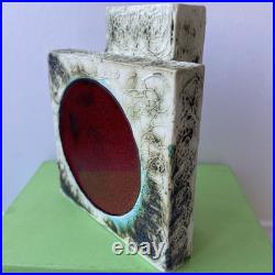 CARN POTTERY RED SPOT CHIMNEY VASE SIGNED by JOHN BEUSMAN RARE EX. CON