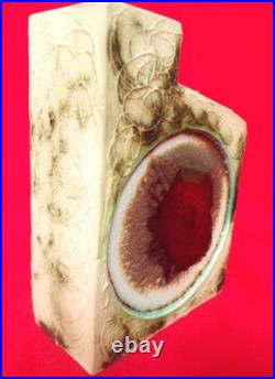 CARN POTTERY RED SPOT SLOPED LEDGE VASE SIGNED by JOHN BEUSMANS RARE