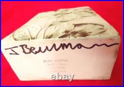 CARN POTTERY RED SPOT SLOPED LEDGE VASE SIGNED by JOHN BEUSMANS RARE