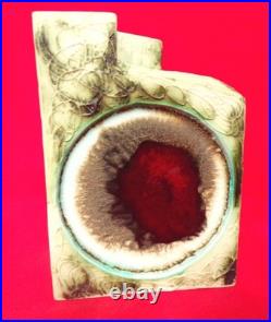 CARN POTTERY RED SPOT SLOPED LEDGE VASE SIGNED by JOHN BEUSMANS RARE