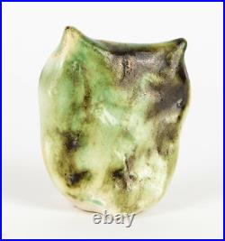 Carn Seated Owl Studio Art Pottery Green/brown Glazed Bird Figure Model Carn Seated Owl Studio Art Pottery Green/brown Glazed Bird Figure Model