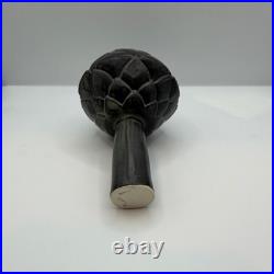 Caro Gates Studio Pottery Artichoke Thistle Vase Hand Carved Ceramic Sculpture