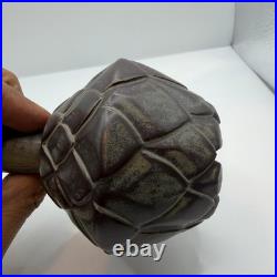 Caro Gates Studio Pottery Artichoke Thistle Vase Hand Carved Ceramic Sculpture