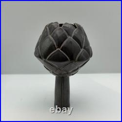 Caro Gates Studio Pottery Artichoke Thistle Vase Hand Carved Ceramic Sculpture