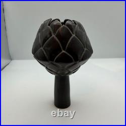 Caro Gates Studio Pottery Artichoke Thistle Vase Hand Carved Ceramic Sculpture